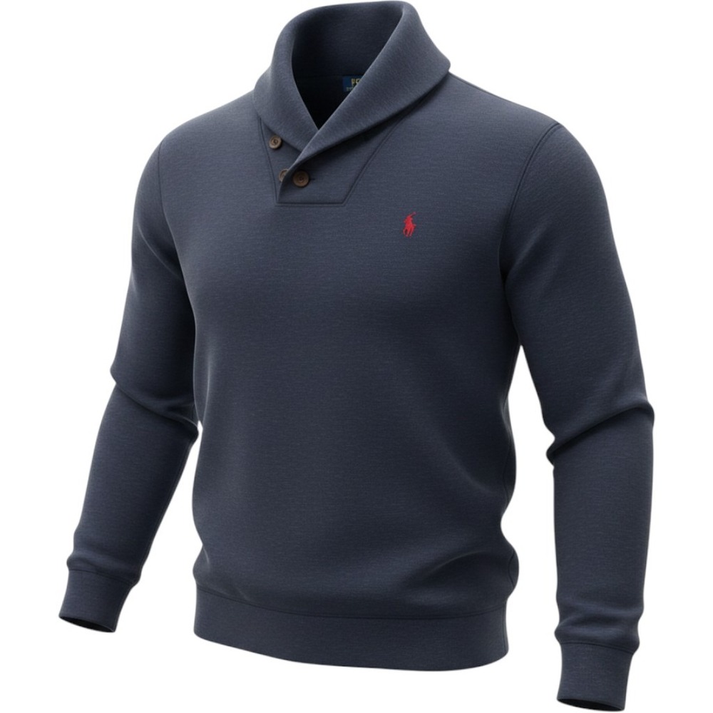 POLO RALPH LAUREN Men Funnel Neck Jumper Pullover Sweater Size M Blue